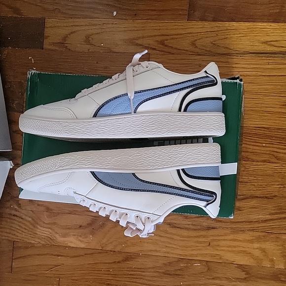 PUMA Ralph Sampson Low. Off white and light blue. Men's Size 8.5 - Picture 4 of 5